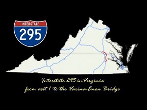Interstate 295 in Virginia - from exit 1 to the Varina-Enon Bridge across the James River