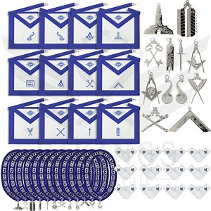 Masonic Blue Lodge Officer Regalia Set: 12 Aprons, Collars, Jewels & Gloves - Etsy