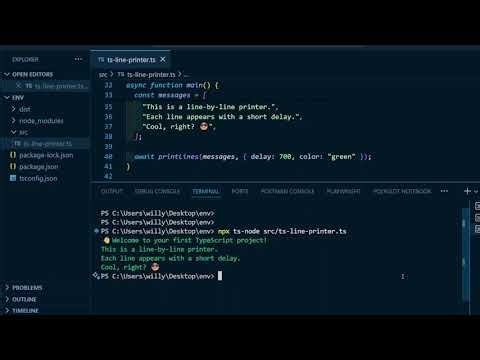 TypeScript Line-by-Line Printer
