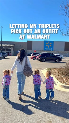 Alissa Nelson on Instagram: "The girls pick out an outfit from Walmart! #triplets #MomLife #kidactivities"