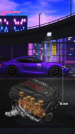 Toyota Supra MK5 B58 Engine Animation and Performance