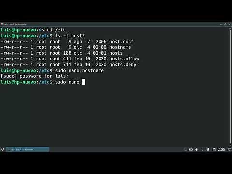 Como cambiar el nombre del equipo Linux