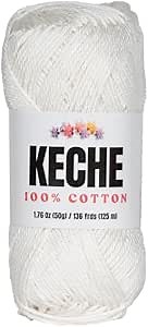 Amazon.com: Cotton Yarn - 100% Cotton Yarn for Crocheting and Knitting, Mercerized Cotton Amigurumi Yarn Fine-Sport 2 1.76 oz (50g) / 136 Yrds (125 m) White