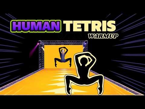 HUMAN TETRIS | Immersive interactive warmup | single player | hole in the wall #humantetris