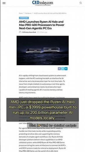 🧐👉 AMD Ryzen AI Halo Mini-PC: $3999 Local AI Beast Shakes Up Developer Market #QixNewsAI