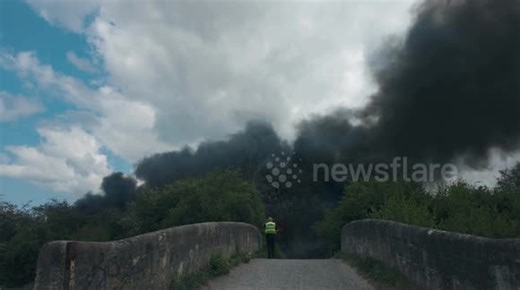 Industrial fire in Trowbridge sends plumes of black smoke billowing into air