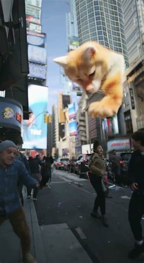 😱🦊Giant fox appears in NYC… and everyone PANICS #GiantFox #Foxzilla #ViralShorts #NYC #TimesSquare