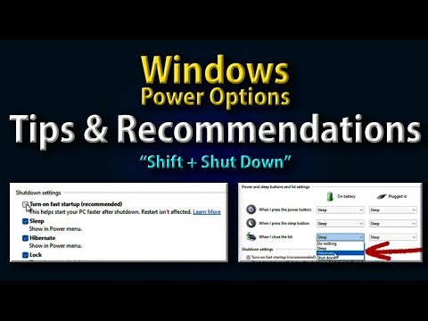 Windows Power Options Tips & Recommendations