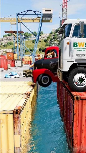 Towing truck on bumpy road_truck dance - Coffin Dance Song Cover #132 | BeamNG TRAP