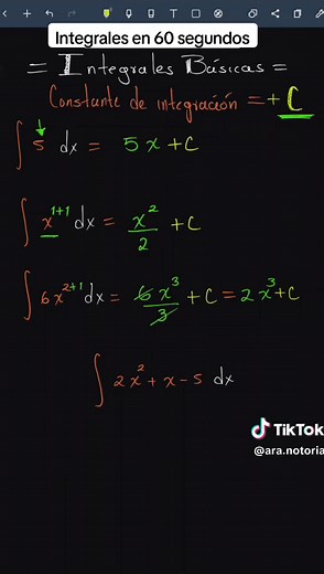 ⚡¿Aún no sabes cómo integrar?⚡ Les dejo integrales desde lo más básico para los que apenas inician en el mundo del Cálculo🔥🫠💡 recuerden...