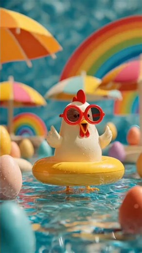When Chicken in the swimming pool 😂🍌🐔 | Funniest Meme Song Ever! #funny #viral shorts
