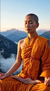 Woman Monk Meditation | Graceful Mountain Peace 🏔️🧘‍♀️ #shorts #shortfeed