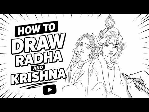 How to Draw Lord Krishna and Radha for Kids | Simple Sketch