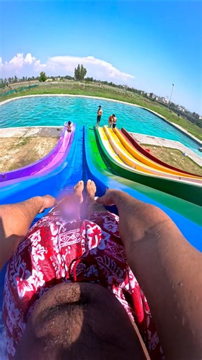 Bella ciao parkour race challenge waterslide POV 💦