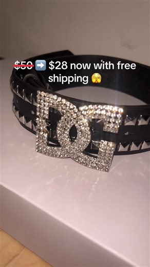 studded belt with free shipping #dc #y2k #tiktokshop #fyp #studdedbelt | dc belt