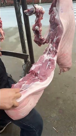 Fresh free-range pork freshly slaughtered, firm premium meat quality