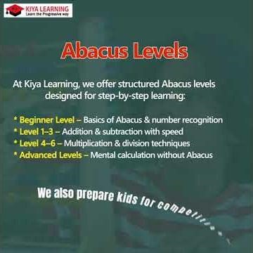 Kiya Learning Online Abacus Classes | Improve Kids Mental Math Skills Fast