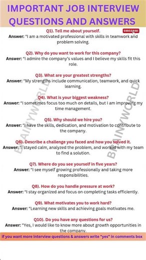 important job interview questions and answers that can help you get a job