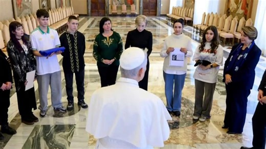 Ukrainian children meet the pope to share accounts of forced displacement to Russia