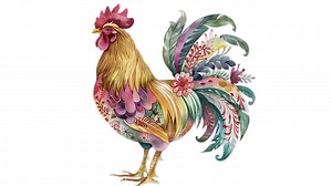 Watercolor Floral Chicken Png, Cardmaking Chickens, Watercolor Rooster Clipart, Chicken Clipart, Spring Chicken Watercolor, Transparent Png - Etsy