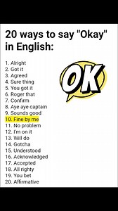 3.4K views · 45 reactions | Ways to Say "Okay" in English! | EngDic English | Facebook