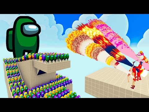 100x AMONG US + 1x GIANT vs 3x EVERY GOD Totally Accurate Battle Simulator TABS