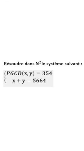 PGCD et résolution de système dans ℕ² | Exercice corrigé pas à pas Dans cette vidéo, nous corrigeons un exercice de mathématiques portant sur le PGCD (Plus Grand Commun Diviseur) et la résolution d’un système dans ℕ². Nous mobilisons les notions de divisibilité, décomposition en facteurs premiers, propriété du PGCD, mise sous forme paramétrique et raisonnement en nombres entiers. Une correction claire et structurée idéale pour réviser l’arithmétique au collège ou au lycée. PGCD, plus grand commu