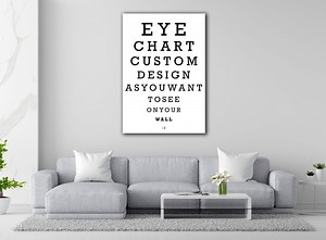Custom Eye Chart Wall Art, Create Your Own Eye Chart With Your Words, Custom Funny Eye Chart Poster, Eye Chart Home Decor, Eye Chart Poster - Etsy