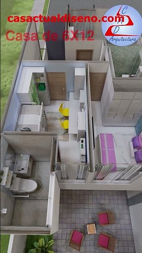 Casa de 6x12 DOS Plantas con 3 RECAMARAS #arquitectura #casasecologicas #casa