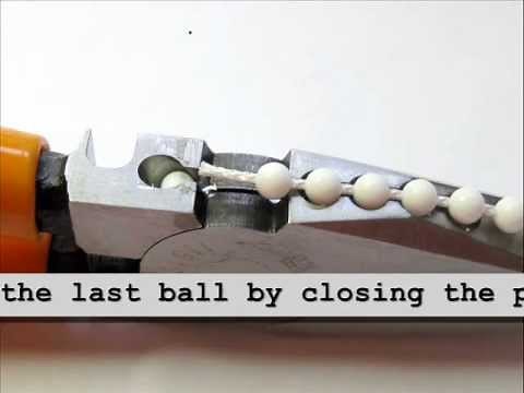 Plier tool to create ball chain loops for blinds