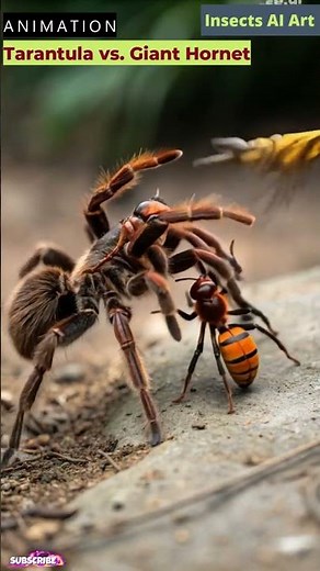 Tarantula vs Giant Hornet – Brutal 5-Second Fight | Insects AI Art | 02