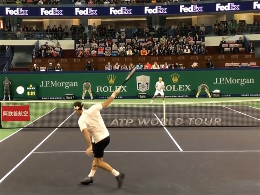 【网球HL】费德勒 vs 锦织圭 现场视角集锦 | 2018上海大师赛1/4决赛