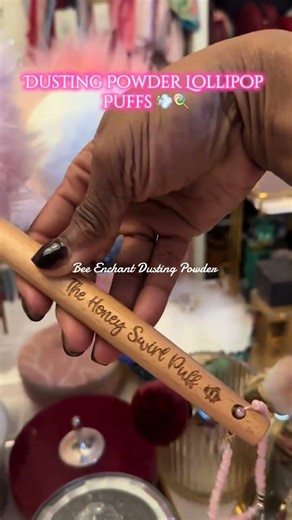 A lollipop puff is a dusting powder accessory that I cannot live