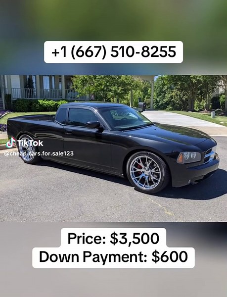 2006 Dodge Charger R/T Smyth Pickup Conversion Price: $3,500 Down Payment: $600 Details: - Mileage: 68,800 miles - VIN: 2B3KA53H56H353926 - Engine: 5.7L HEMI V8 - Transmission: Automatic (5-Speed) - Drivetrain: Rear-Wheel Drive - Body Style: Custom Pickup Truck - Exterior Color: Black - Interior Color: Gray - Title Status: Clean (VA) Description: Unique and custom-built 2006 Dodge Charger R/T featuring a Smyth pickup conversion. Powered by a strong 5.7L HEMI V8, this one-of-a-kind build combines
