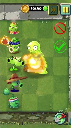 PvZ 2 - Four Cell Attack - Wasabi Whip & Other Plants Vs Slimes Zombie - New Zombie #shorts #pvz2