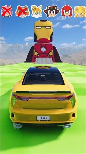 Sonic Cars vs Lego IRONMAN - Sonic and his friends who can pass ?