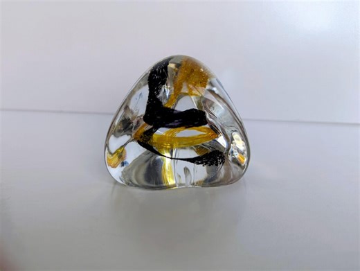 Collectable Beautiful Caithness Glass 'pebble' Paperweight, Yellow and Black, Scottish Art Glass, Colin Terris, Made in Scotland - Etsy UK