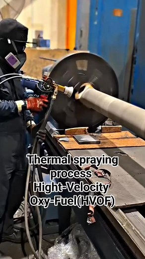 Thermal spraying Hight-Velocity Oxy-Fuel (HVOF)to produce a corrosion-resistant layer #reel #fbpro #welderfitter #semuaorang #pengikut | Juprianto Arema