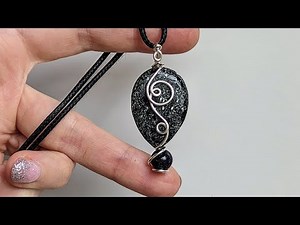 Beginner Bead Wire Wrapped Pendant Silver filled Tutorial