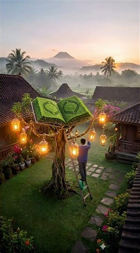 Giant Tree Sculpted Into Quran Book 🌿