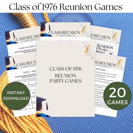 Printable Class of 1976 Class Reunion Games, Reunion Party Game, High School Reunion, College Reunion - Etsy