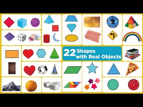 Learn 22 Shapes with Real Objects II Kids Learning Shapes II Shapes with Live Objects