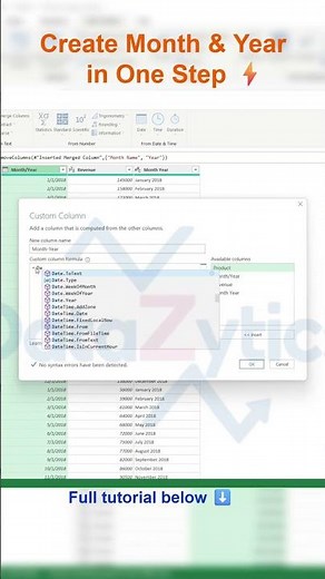 Create Month & Year from Date in One Step (Power Query) – Part 2