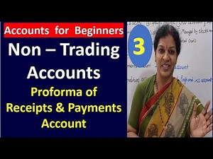 3. Non Trading Accounts - Proforma of Receipts & Payments Account