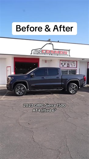 2023 GMC Sierra 1500 AT4 equipped with THE Premium Package Premium package includes - 4-6” lift kit with cross members, 35-37” tires and your choice of 18,20, or 22” wheels 🛠️4” RC lift kit w/ vertex coil rovers with reservoirs for At4/trailboss 🛠️35x12.50R18 Nitto ridge grapplers 🛠️18x9 Fuel Covert 🛠️expert install with alignment Dm us to do yours next ! #truckaccessories #liftedtrucks #liftkits #gmcsierra #offroad