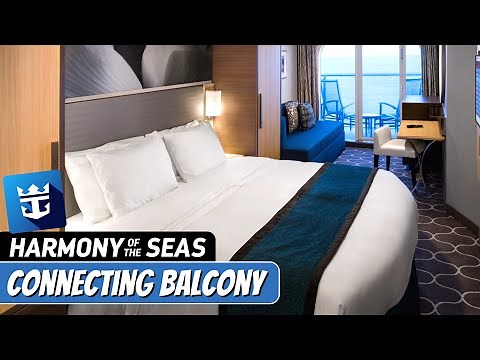 Harmony of the Seas | Connecting Oceanview Balcony Stateroom Full Tour & Review 4K | Royal Caribbean