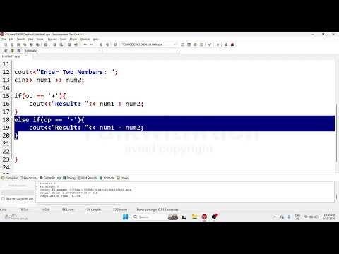 Simple Calculator using if else
