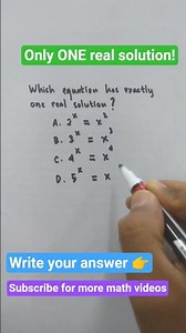 Which Equation Has Exactly One Real Solution? 🤔 | Math Challenge