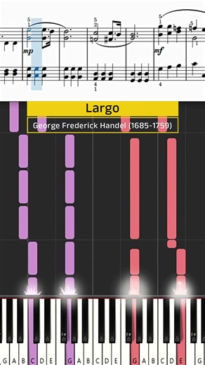 Largo [George Frederick Handel] ♫ Classic Piano Tutorial (Easy) #Shorts