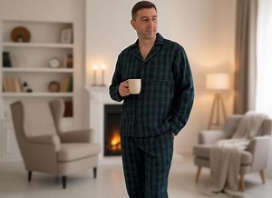 Men’s Green Blue Flannel Pajama Set, Mens Cotton Loungewear Shirt & Pants, Warm Homewear Pjs With Pockets, Winter Sleepwear, Gift for Him - Etsy Canada